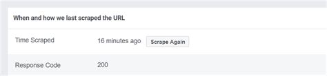 Facebook Debugger a tlačidlo Scrape Again