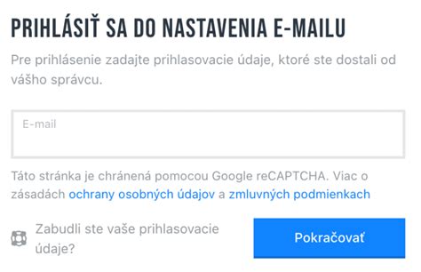 Prihlásenie do e-mailovej schránky
