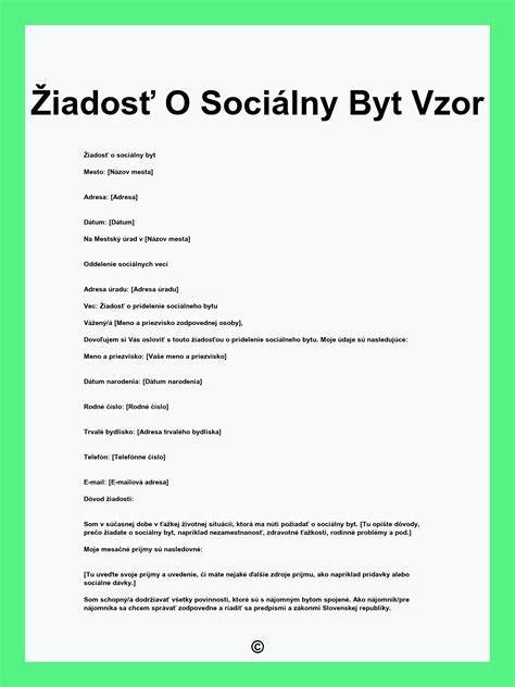 postup podania žiadosti o sociálny byt