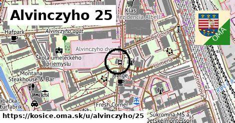 Mapa Alvinczyho ulica Košice