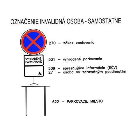 Schéma označenia vyhradeného parkovacieho miesta